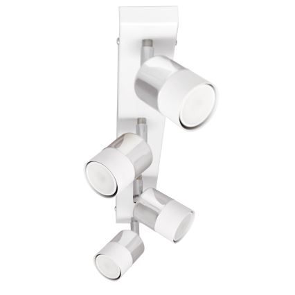 LED Reflektorska lampa TUBSSON 4xGU10/4,8W/230V bela/sjajni krom