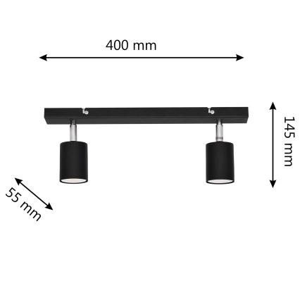 LED Reflektorska lampa TUNE 2xGU10/4,8W/230V crno