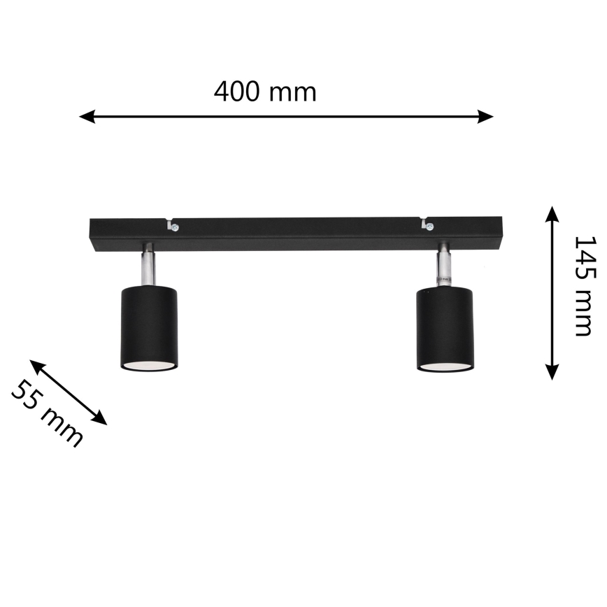 LED Reflektorska lampa TUNE 2xGU10/4,8W/230V crno