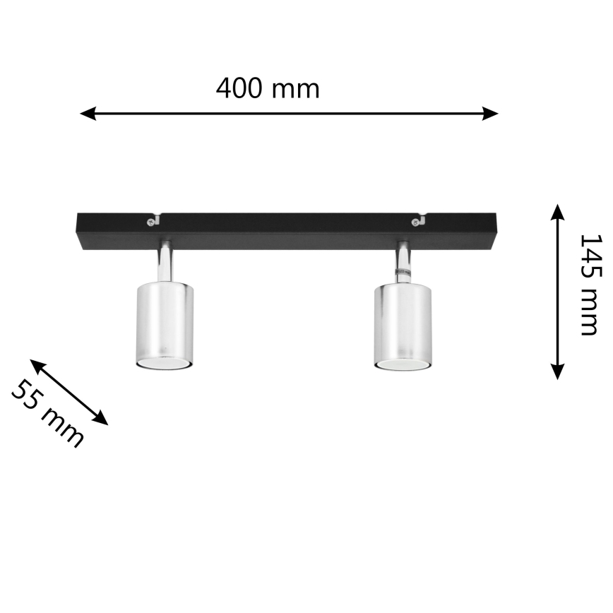 LED Reflektorska lampa TUNE 2xGU10/4,8W/230V mat krom/crno