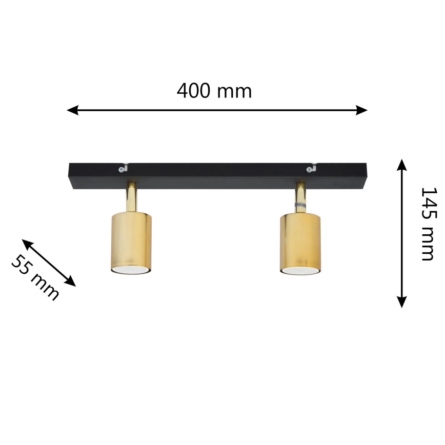 LED Reflektorska lampa TUNE 2xGU10/4,8W/230V zlatna/crno