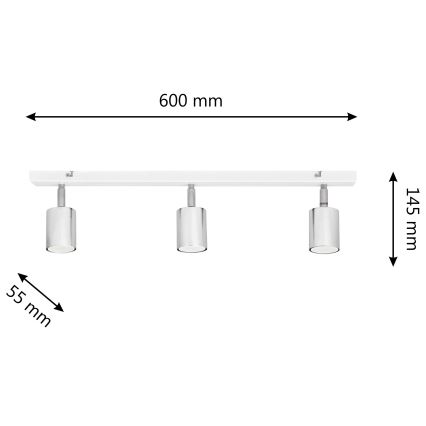 LED Reflektorska lampa TUNE 3xGU10/4,8W/230V mat krom/bela