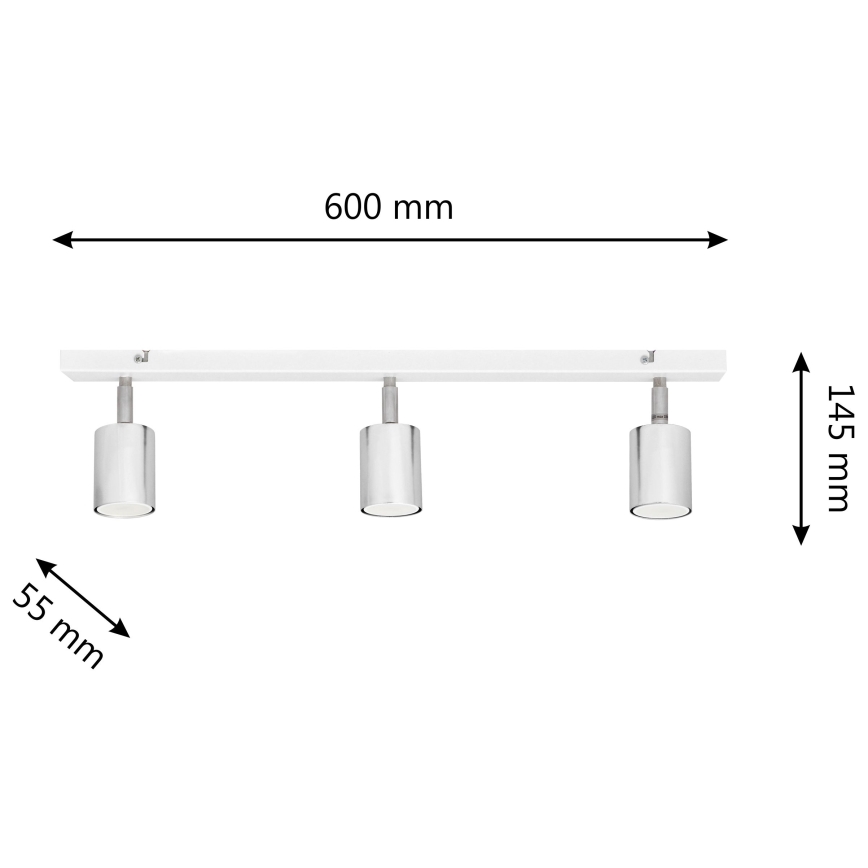 LED Reflektorska lampa TUNE 3xGU10/4,8W/230V mat krom/bela