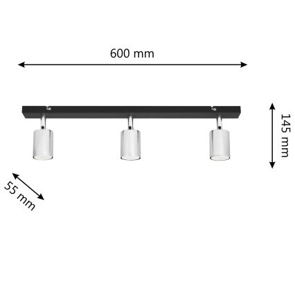 LED Reflektorska lampa TUNE 3xGU10/4,8W/230V mat krom/crno