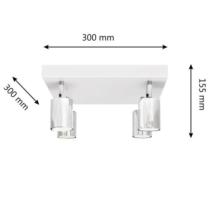 LED Reflektorska lampa TUNE 4xGU10/4,8W/230V mat krom/bela
