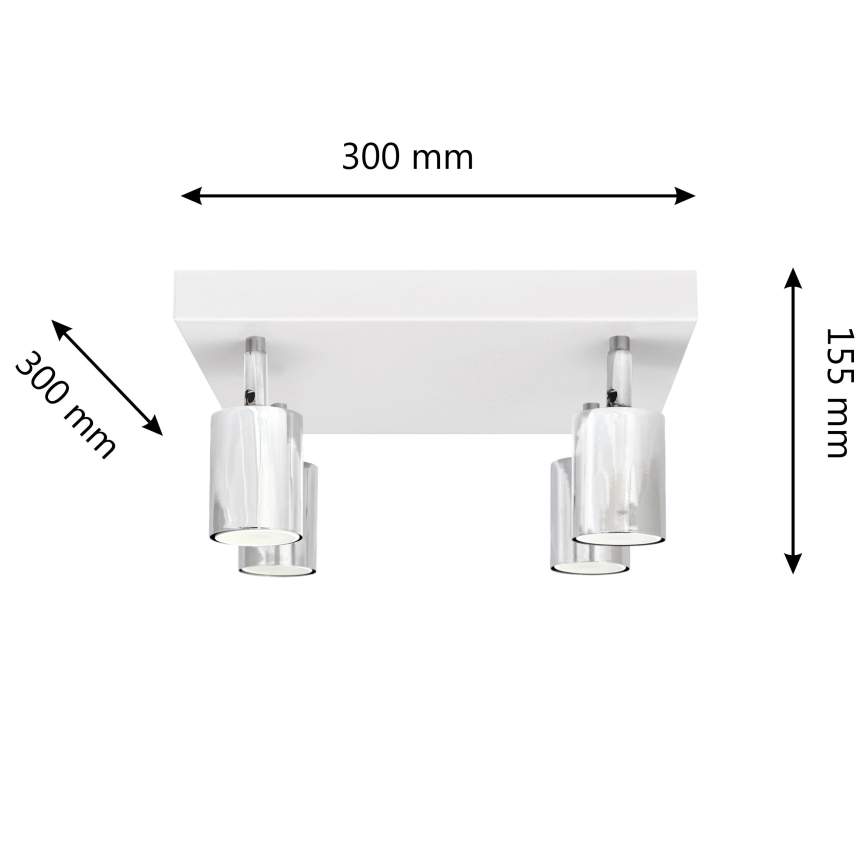 LED Reflektorska lampa TUNE 4xGU10/4,8W/230V mat krom/bela