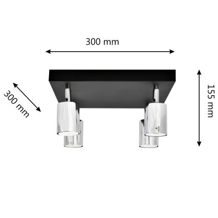 LED Reflektorska lampa TUNE 4xGU10/4,8W/230V mat krom/crno