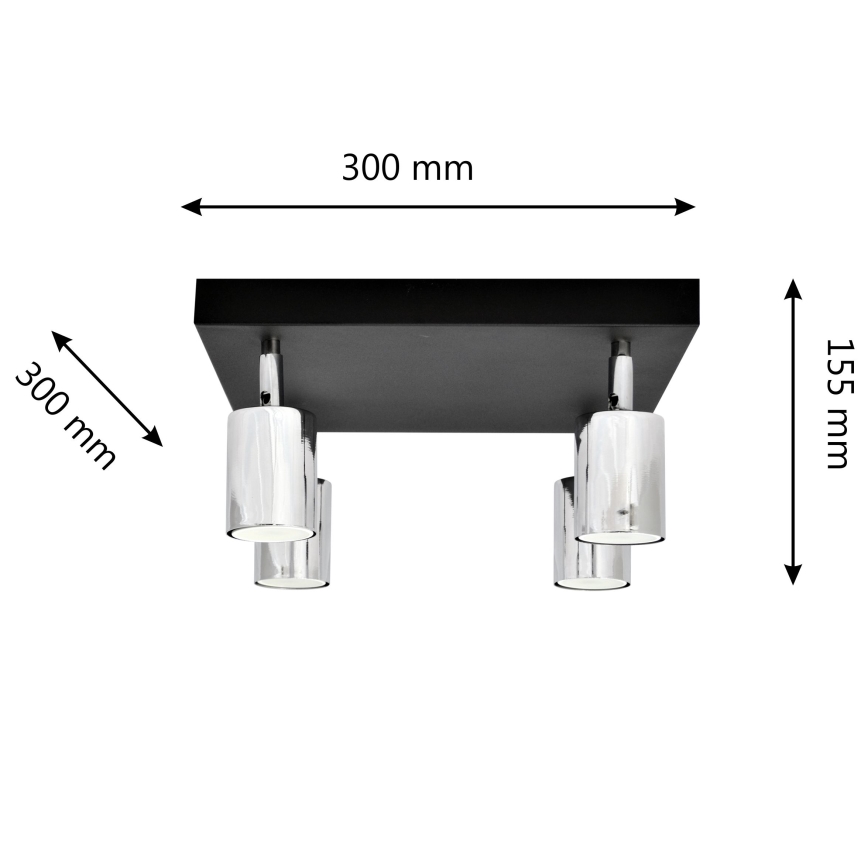 LED Reflektorska lampa TUNE 4xGU10/4,8W/230V mat krom/crno