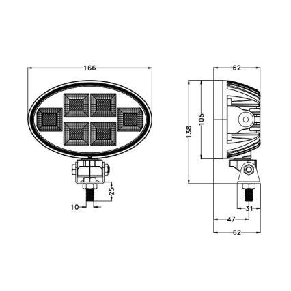 LED Reflektorska lampa za automobil BLACK LED/150W/10-30V IP69 5700K ovalno