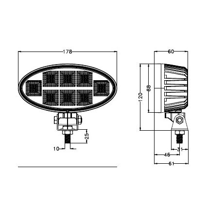LED Reflektorska lampa za automobil BLACK LED/160W/10-30V IP69 5700K ovalno