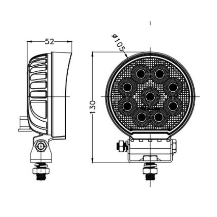 LED Reflektorska lampa za automobil BLACK LED/36W/10-30V IP69 5700K okrugli