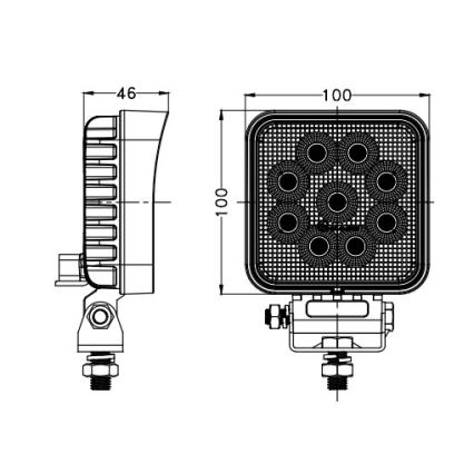 LED Reflektorska lampa za automobil BLACK LED/36W/10-30V IP69 5700K uglast