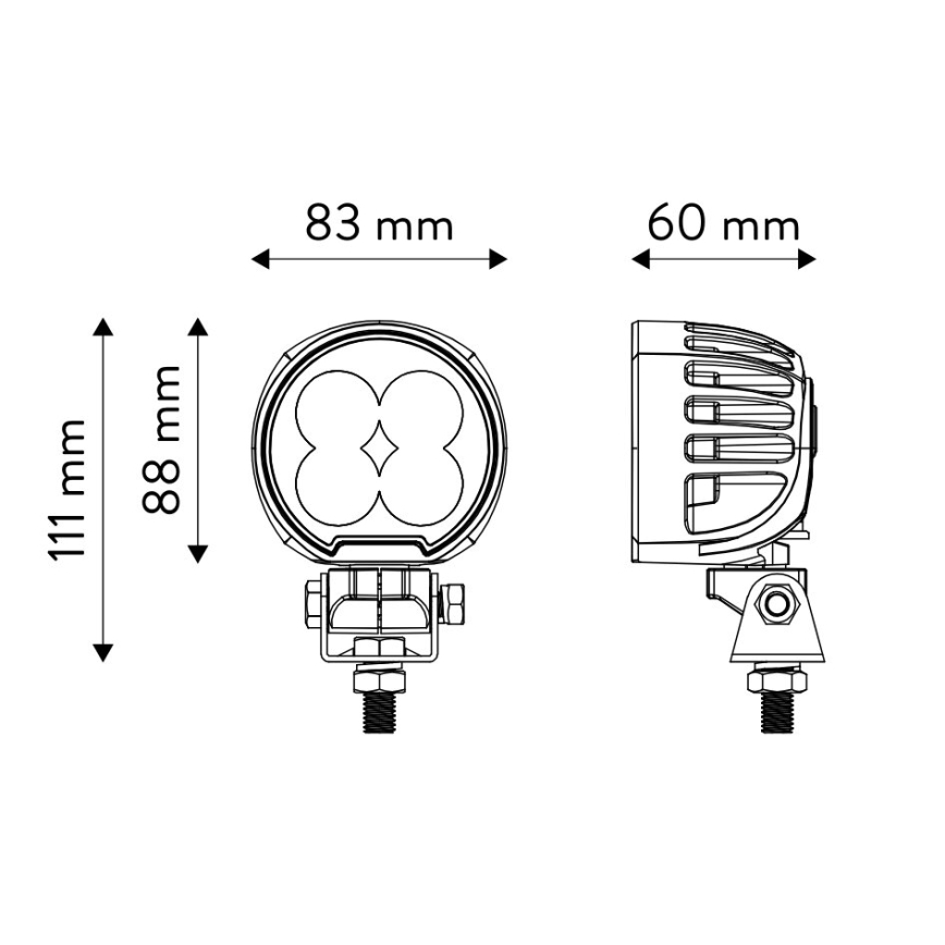 LED Reflektorska lampa za automobil BLACK LED/40W/10-30V IP69 5700K okrugli