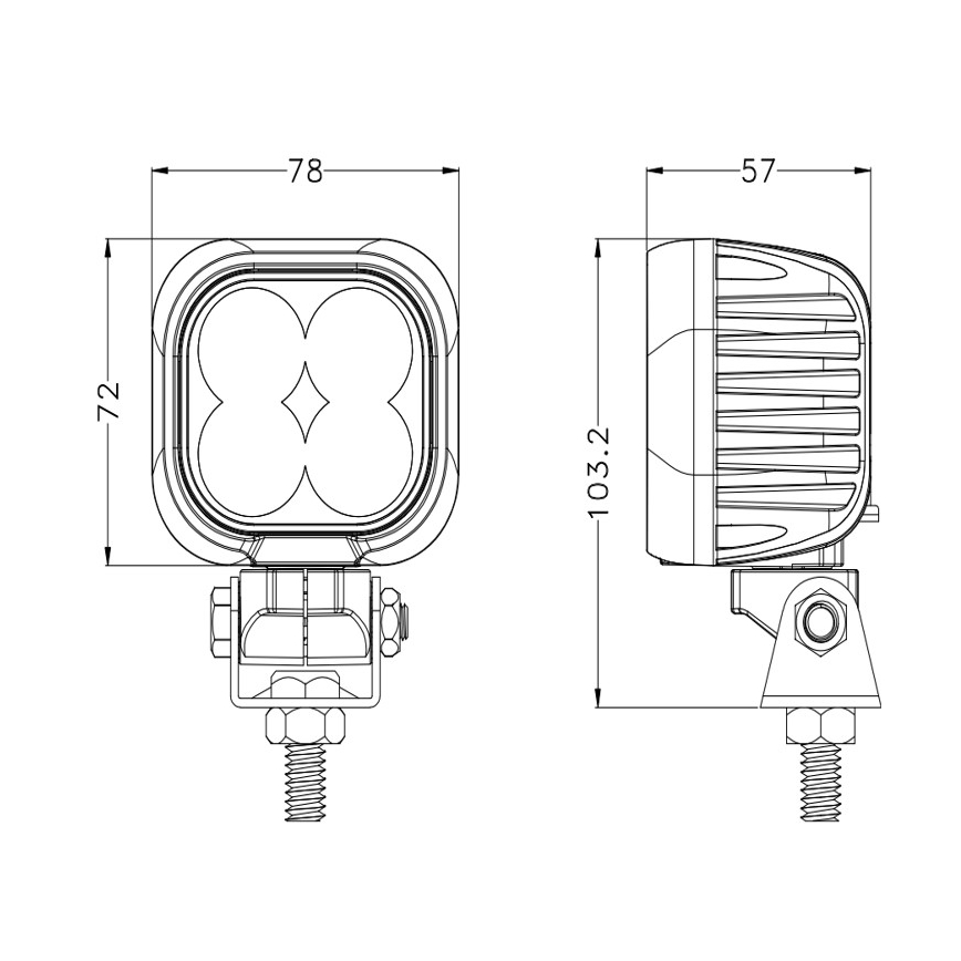 LED Reflektorska lampa za automobil BLACK LED/40W/10-30V IP69 5700K uglast