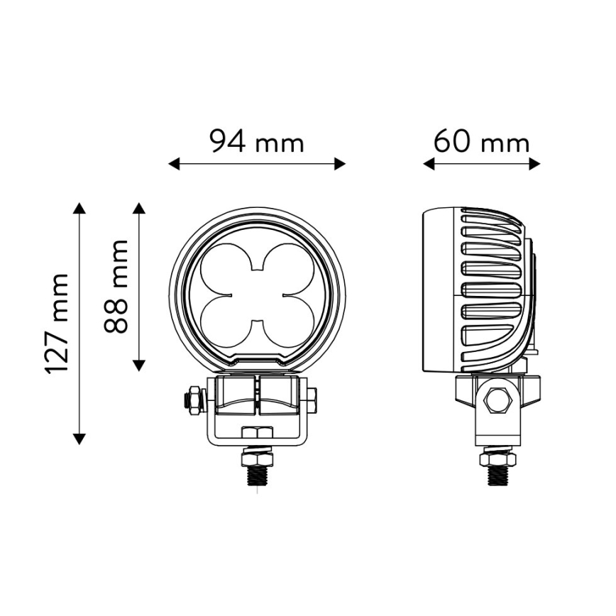 LED Reflektorska lampa za automobil BLACK LED/50W/10-30V IP69 5700K okrugli