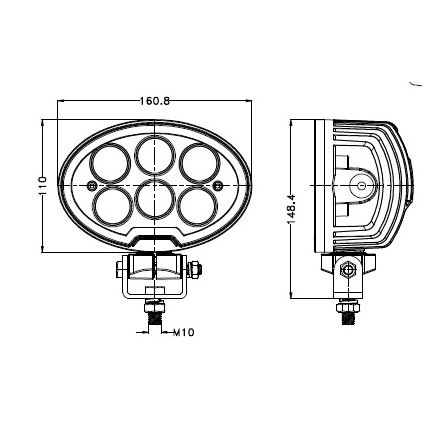LED Reflektorska lampa za automobil BLACK LED/60W/10-30V IP69 5700K ovalno
