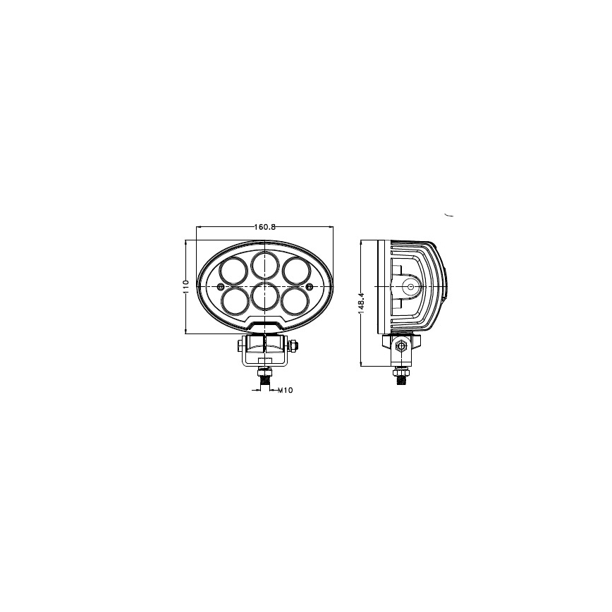 LED Reflektorska lampa za automobil BLACK LED/60W/10-30V IP69 5700K ovalno