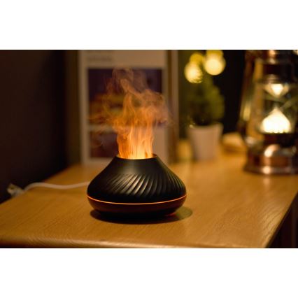 LED RGB Aroma difuzer sa imitacijom plamena LED/6,5W/5V 130ml crno