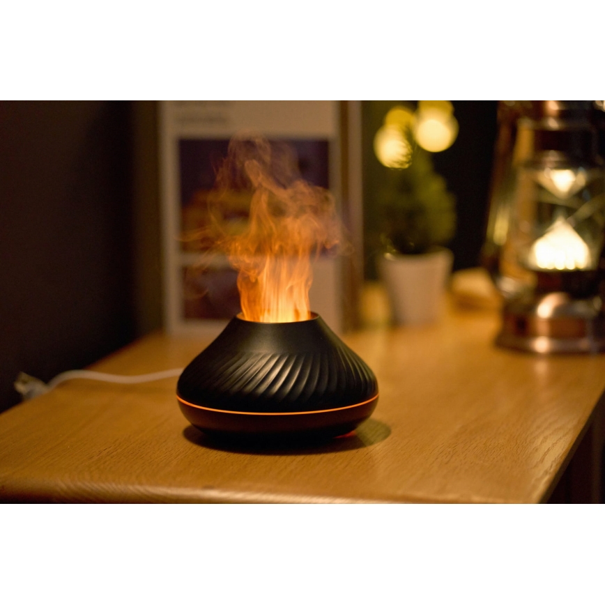 LED RGB Aroma difuzer sa imitacijom plamena LED/6,5W/5V 130ml crno