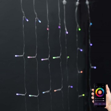 LED RGB božićna zavesa 180xLED/7 funkcija 6m IP65 Wi-Fi Tuya