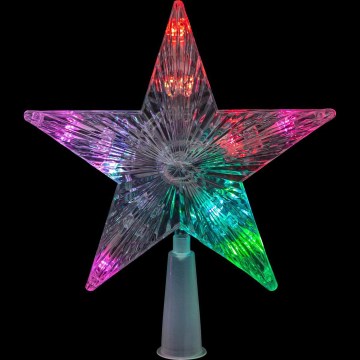 LED RGB Božićna zvezda za bor 10xLED/2xAA 15cm