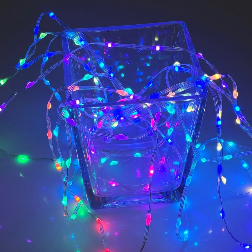 LED RGB Božićne lampice LED/10W/5V 10 m USB + Daljinski upravljač