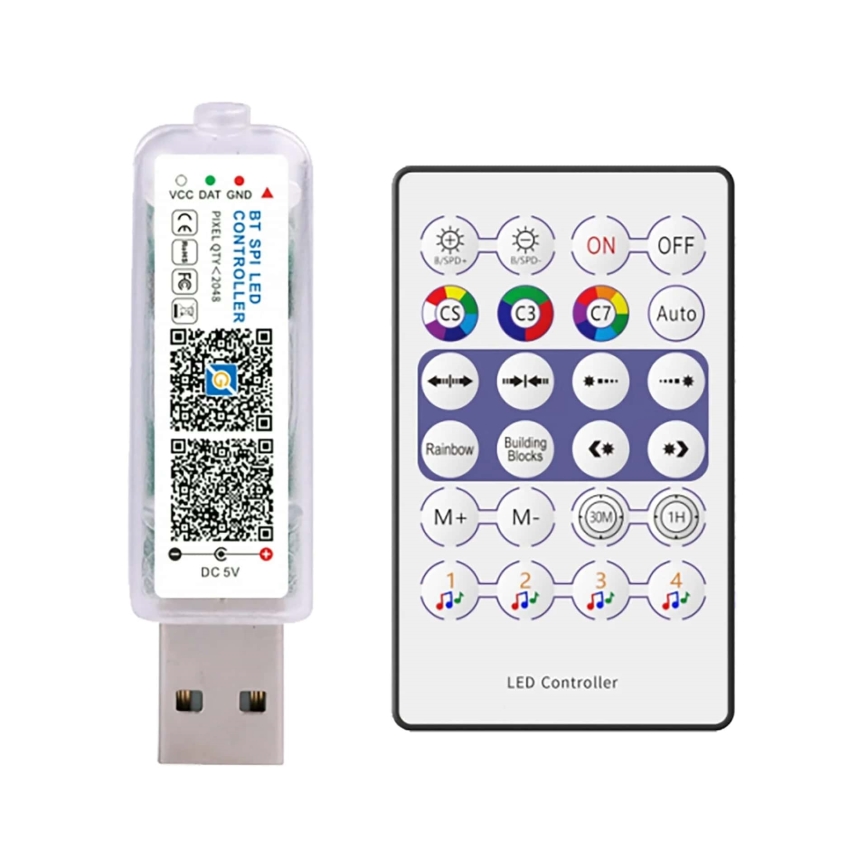 LED RGB Božićne lampice LED/10W/5V 10 m USB + Daljinski upravljač