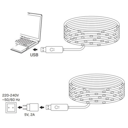 LED RGB Božićne lampice LED/10W/5V 10 m USB + Daljinski upravljač
