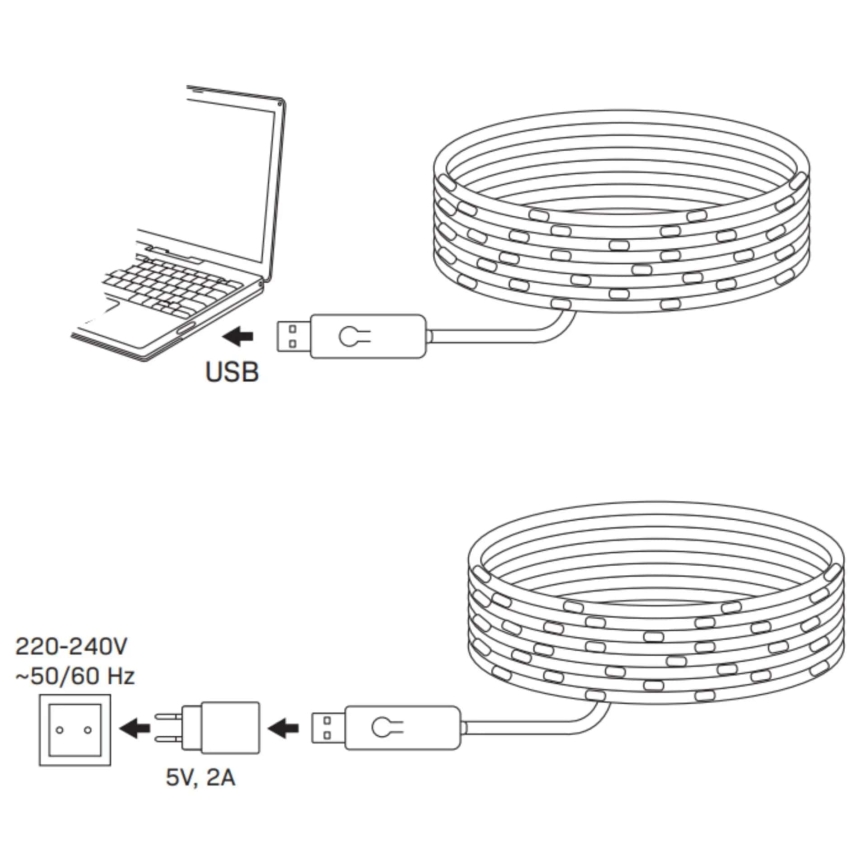 LED RGB Božićne lampice LED/10W/5V 10 m USB + Daljinski upravljač