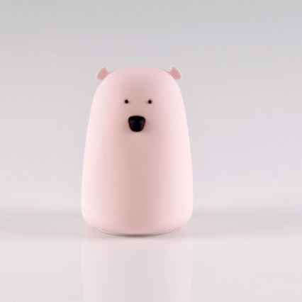 LED RGB Dečija dodirna lampica BEAR LED/0,8W/5V ružičasta + USB
