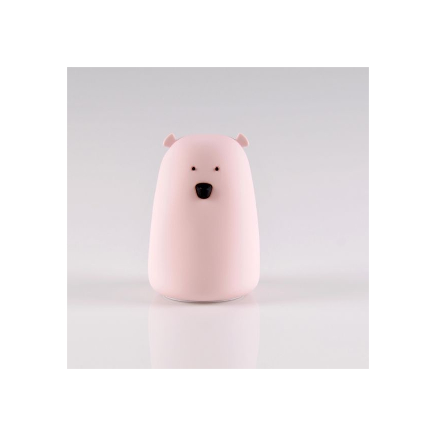 LED RGB Dečija dodirna lampica BEAR LED/0,8W/5V ružičasta + USB