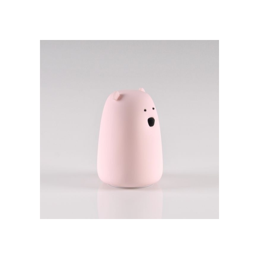 LED RGB Dečija dodirna lampica BEAR LED/0,8W/5V ružičasta + USB