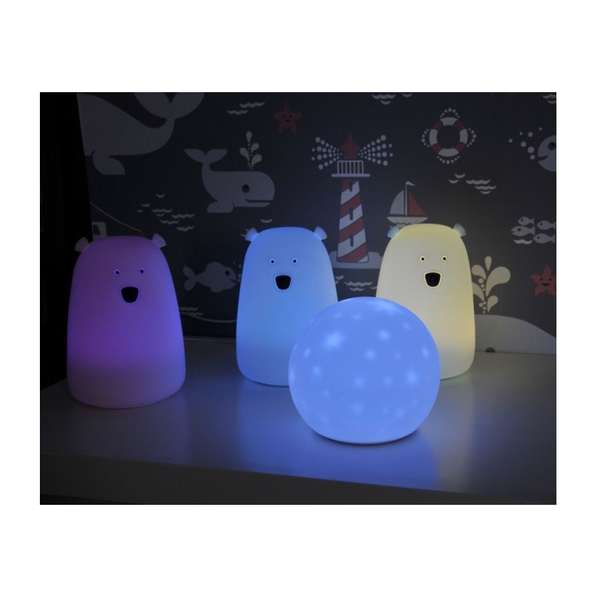 LED RGB Dečija dodirna lampica BEAR LED/0,8W/5V ružičasta + USB