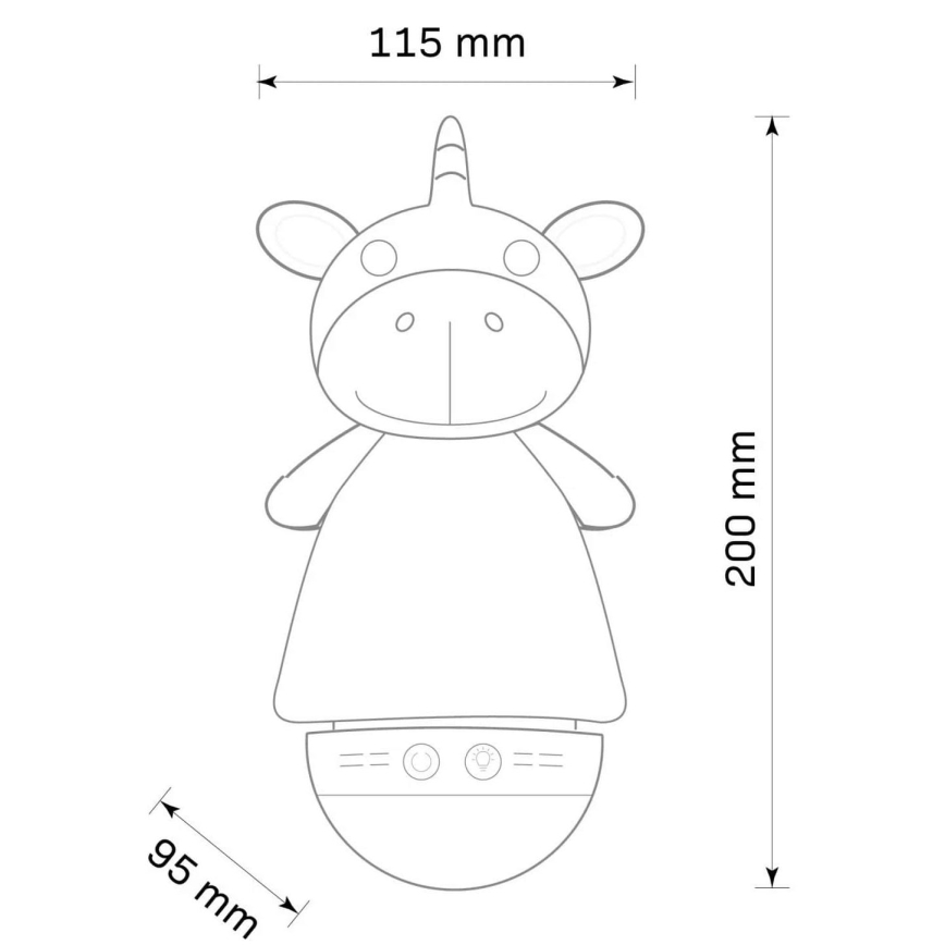 LED RGB Dečija noćna lampica sa melodijom 3xAAA/5V jednorog