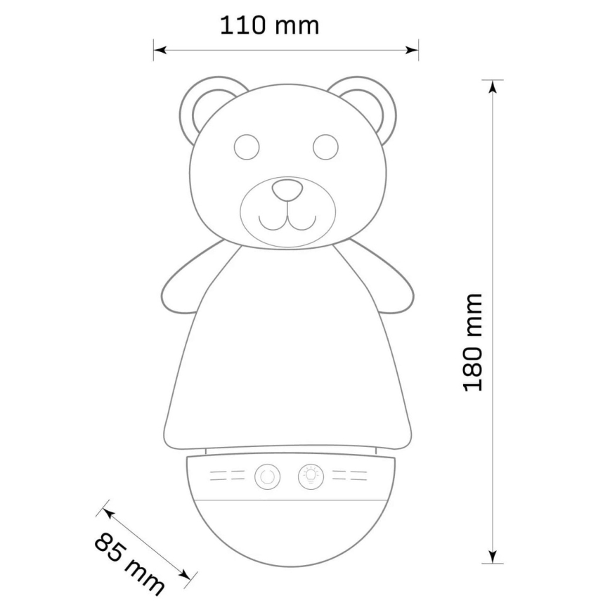 LED RGB Dečija noćna lampica sa melodijom 3xAAA/5V medved