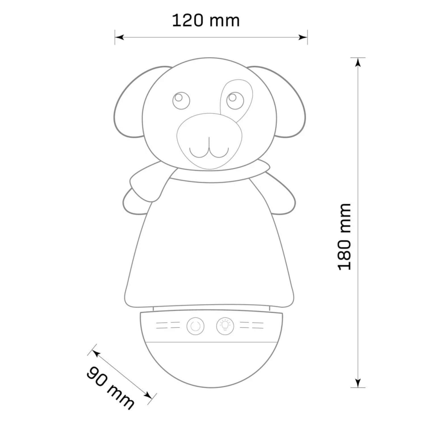 LED RGB Dečija noćna lampica sa melodijom 3xAAA/5V pas