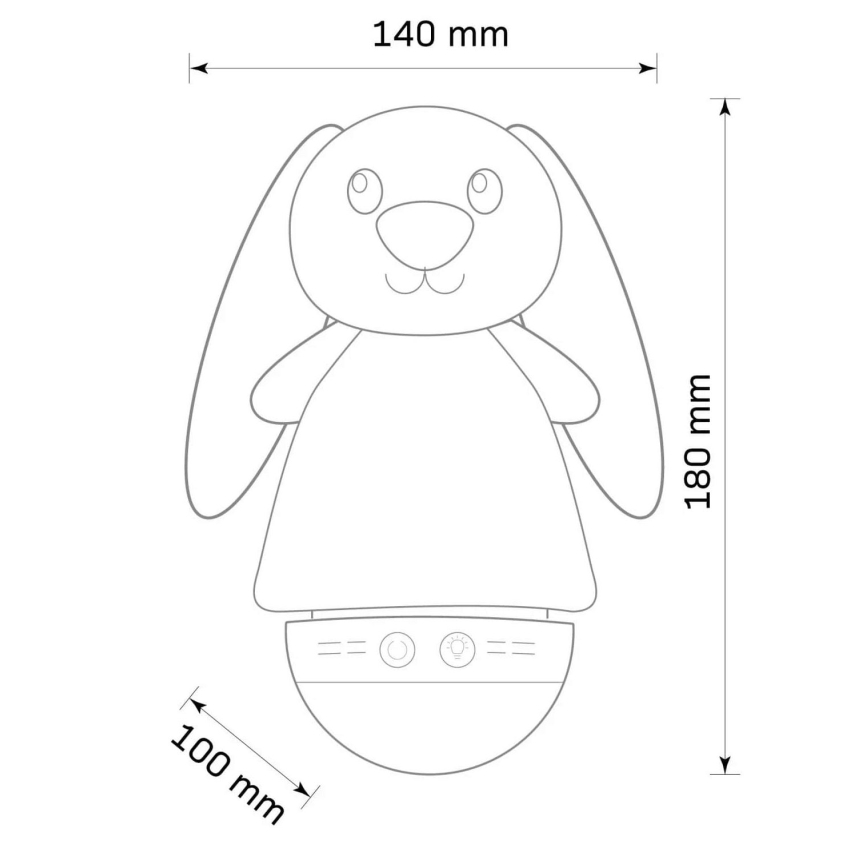 LED RGB Dečija noćna lampica sa melodijom 3xAAA/5V zec