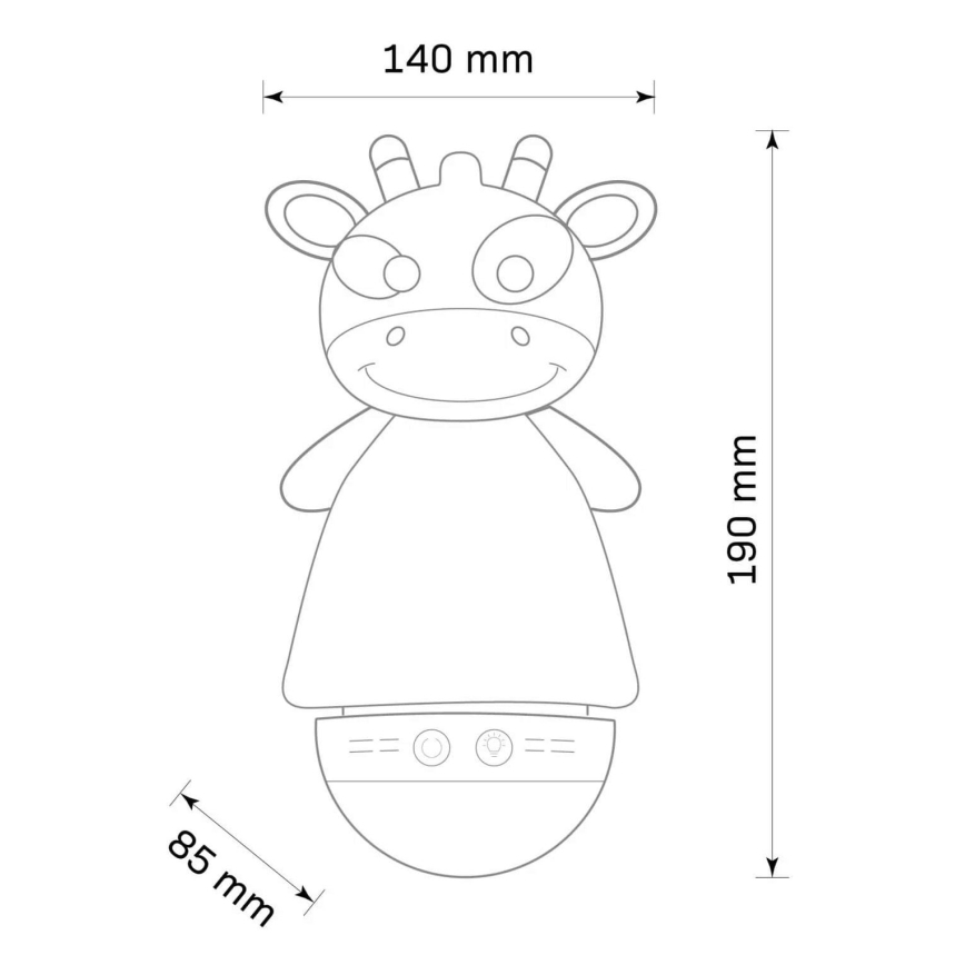 LED RGB Dečija noćna lampica sa melodijom 3xAAA/5V žirafa