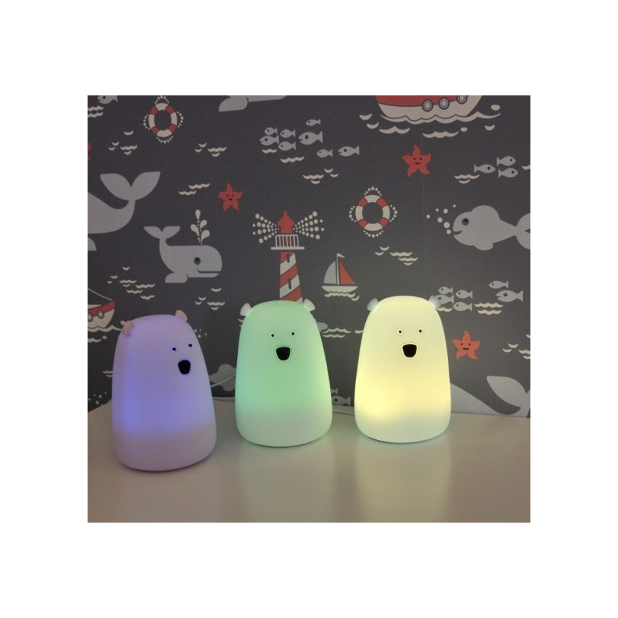 LED RGB Dječja lampica na dodir BEAR LED/0,8W/5V ružičasta + USB