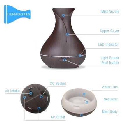 LED RGB ovlaživač vazduha i jonizator 400 ml