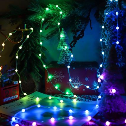 LED RGB Prigušiva božićna svetlosna zavesa WIZARD 400xLED/USB 2x2m + Daljinski upravljač