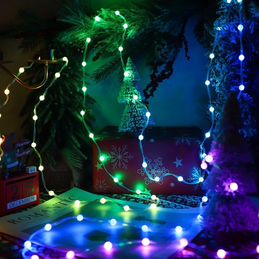 LED RGB Prigušiva božićna svetlosna zavesa WIZARD 400xLED/USB 2x2m + Daljinski upravljač