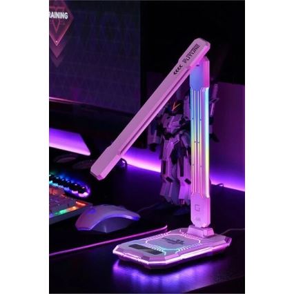 LED RGB Prigušiva punjiva dodirna stona lampa sa bežičnim punjenjem LED/7,5W/5V 2700-5300K bela