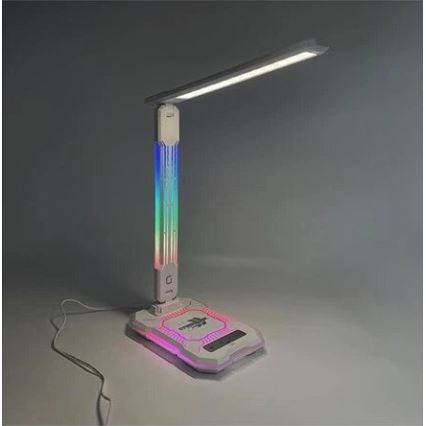 LED RGB Prigušiva punjiva dodirna stona lampa sa bežičnim punjenjem LED/7,5W/5V 2700-5300K bela