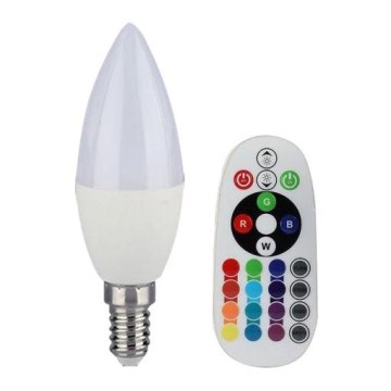 LED RGB prigušiva sijalica E14/3,5W/230V 6400K + daljinski upravljač