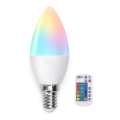 LED RGB Prigušiva sijalica E14/4,8W/230V 3000K + Daljinski upravljač - Aigostar