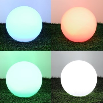 LED RGB Prigušiva solarna lampa GARDEN BALL LED/5W/3,7V 3000K IP54 pr. 40 cm + Daljinski upravljač