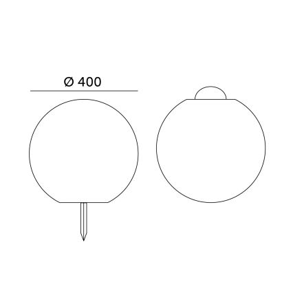 LED RGB Prigušiva solarna lampa GARDEN BALL LED/5W/3,7V 3000K IP54 pr. 40 cm + Daljinski upravljač