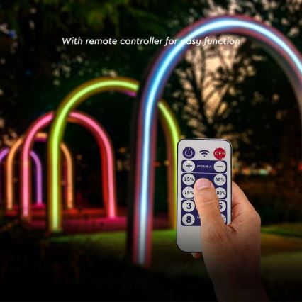 LED RGB Prigušiva solarna traka LED/1,2W/3,7V IP67 5m + Daljinski upravljač