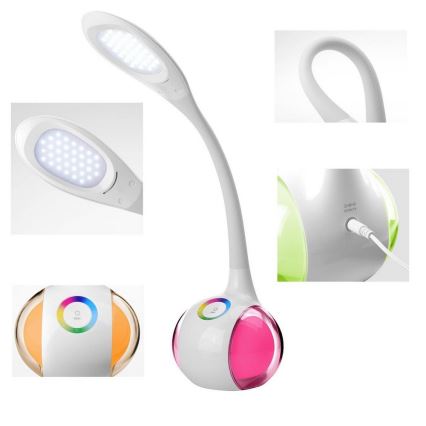 LED RGB prigušiva stona lampa LED/7W/230V bela